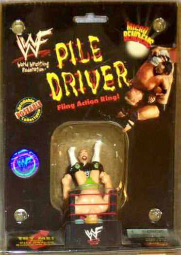 1999 WWF Just Toys Micro Bend-Ems Pile Driver Fling Action Ring Stone Cold Steve Austin & Billy Gunn