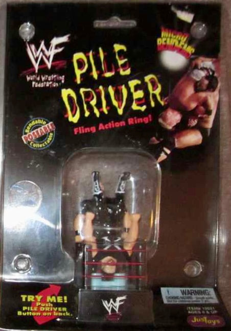 1999 WWF Just Toys Micro Bend-Ems Pile Driver Fling Action Ring Stone Cold Steve Austin & Road Dogg Jesse James