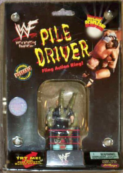 1999 WWF Just Toys Micro Bend-Ems Pile Driver Fling Action Ring Stone Cold Steve Austin & Goldust