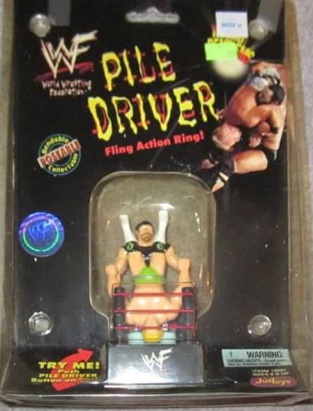 1999 WWF Just Toys Micro Bend-Ems Pile Driver Fling Action Ring Road Dogg Jesse James & Billy Gunn