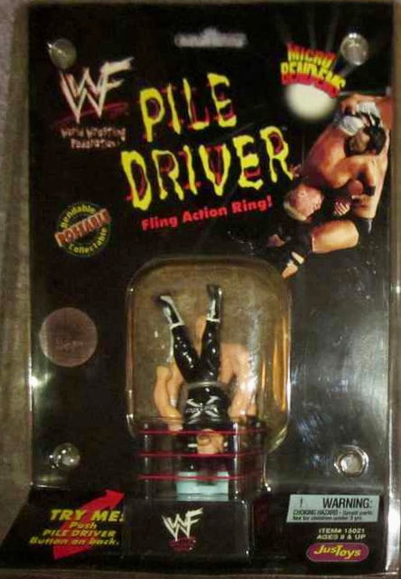 1999 WWF Just Toys Micro Bend-Ems Pile Driver Fling Action Ring Hunter Hearst Helmsley & Road Dogg Jesse James