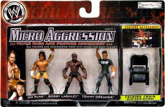 2007 WWE Jakks Pacific Micro Aggression Series 5 CM Punk, Bobby Lashley & Tommy Dreamer