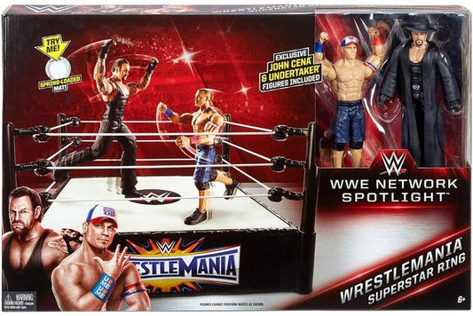 2017 WWE Mattel Basic Network Spotlight WrestleMania Superstar Ring [With John Cena & Undertaker, Exclusive]