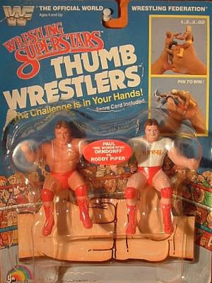 1985 WWF LJN Wrestling Superstars Thumb Wrestlers Paul "Mr. Wonderful" Orndorff vs. Rowdy Roddy Piper