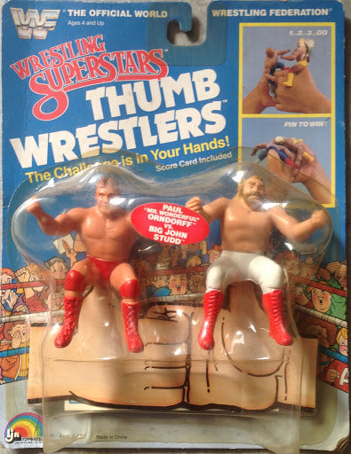 1985 WWF LJN Wrestling Superstars Thumb Wrestlers Paul "Mr. Wonderful" Orndorff vs. Big John Studd