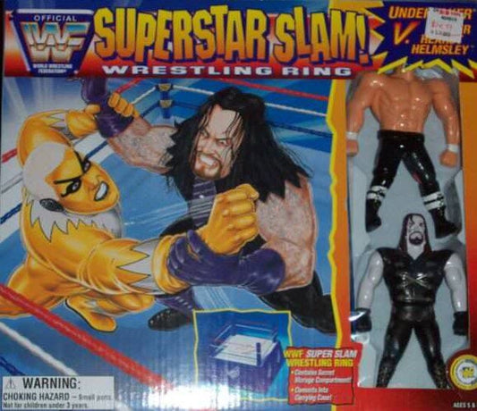 1996 WWF Just Toys Bend-Ems Superstar Slam! Wrestling Ring [With Undertaker & Hunter Hearst-Helmsley]