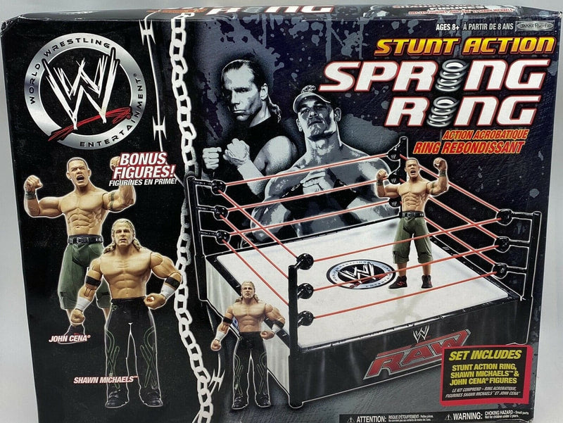 2007 WWE Jakks Pacific Stunt Action Spring Ring [With John Cena & Shawn Michaels]