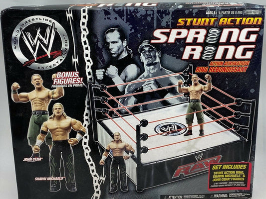 2007 WWE Jakks Pacific Stunt Action Spring Ring [With John Cena & Shawn Michaels]