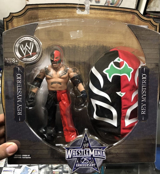 2009 WWE Jakks Pacific Ruthless Aggression WrestleMania 25th Anniversary Signature Gear Rey Mysterio [With Black & Red Pants]
