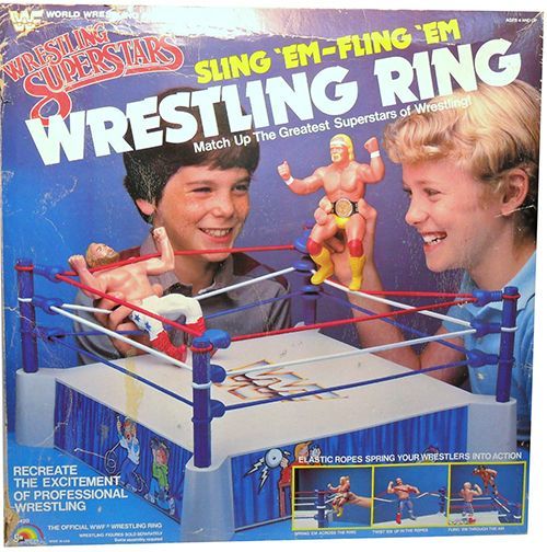 1985 WWF LJN Wrestling Superstars Sling 'Em-Fling 'Em Wrestling Ring