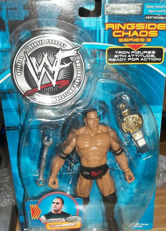 2001 WWF Jakks Pacific Titantron Live Ringside Chaos Series 3 The Rock [With Wrench & Championship]