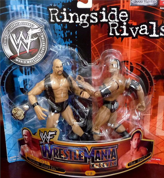 2001 WWF Jakks Pacific Titantron Live Ringside Rivals Series 1 Stone Cold Steve Austin vs. The Rock