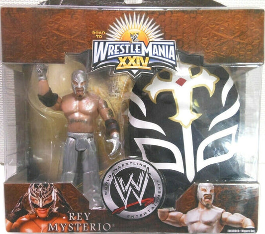 2008 WWE Jakks Pacific Ruthless Aggression Road to WrestleMania XXIV Signature Gear Rey Mysterio [With Silver Pants]