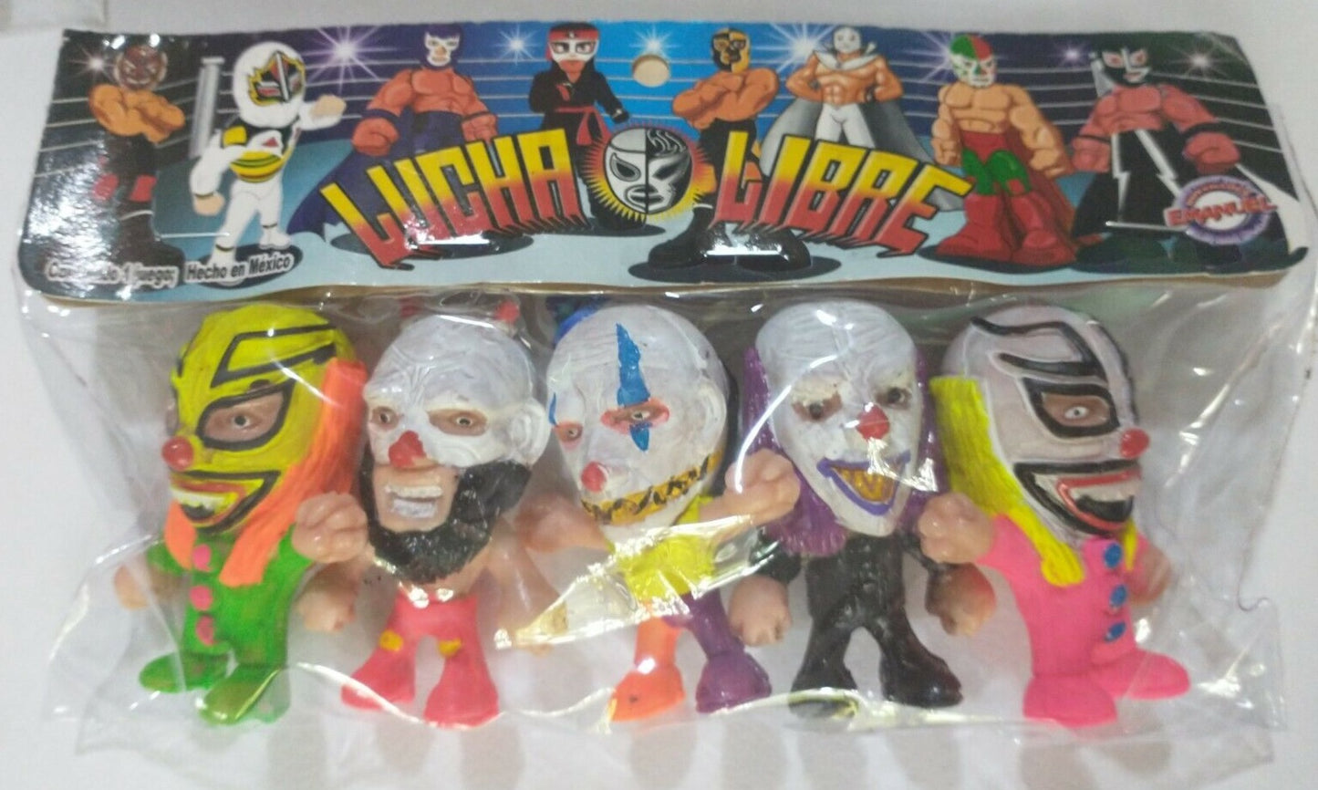 Emanuel Juguetes 2.5" Lucha Libre Cabezones: Coco Clown, Dave the Clown, Monster Clown, Murder Clown & Coco Clown [Version 2]