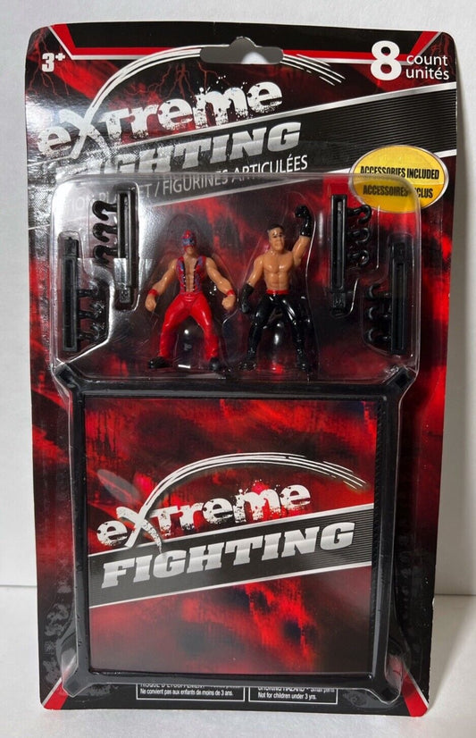Extreme Fighting/X-Treme Action Wrestling Bootleg/Knockoff Mini Wrestlers & Wrestling Ring