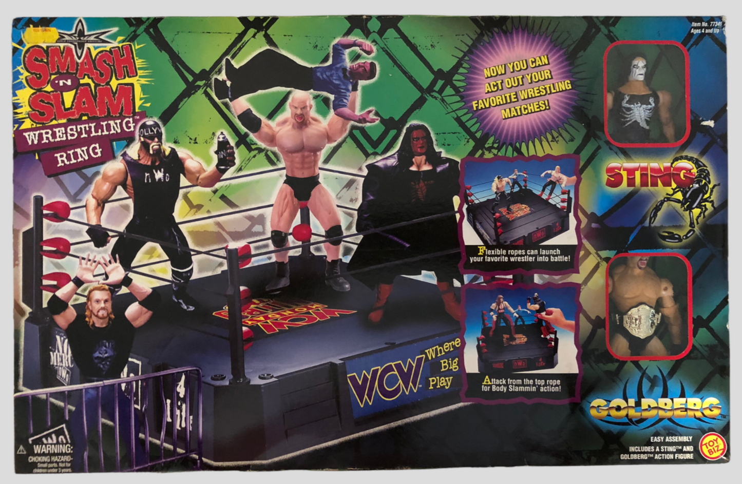 1999 WCW Toy Biz Smash 'N' Slam Wrestling Ring [Exclusive]