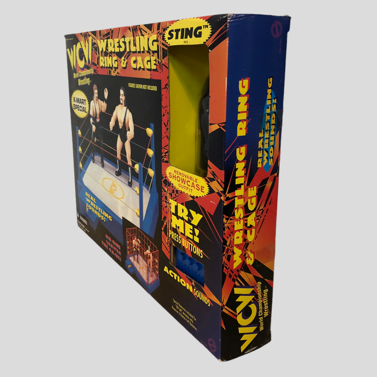 1998 WCW OSFTM 6.5" Articulated K-Mart Exclusive Wrestling Ring & Cage [With Sting]