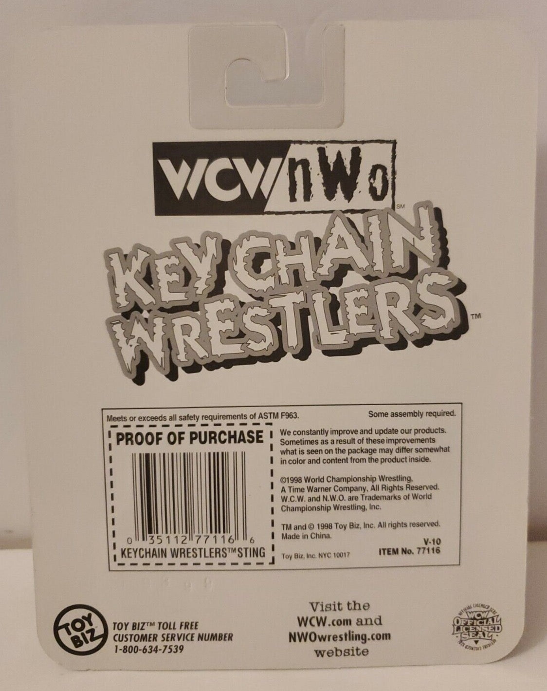 1998 WCW Toy Biz Keychain Wrestlers Sting [Wolfpac]