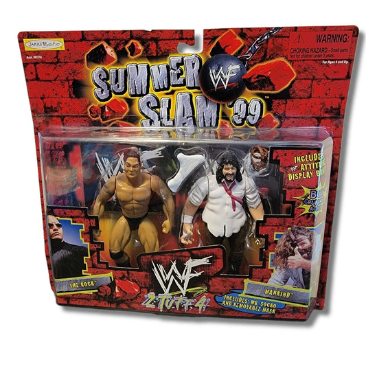 1999 WWF Jakks Pacific 2 Tuff Series 4 The Rock & Mankind