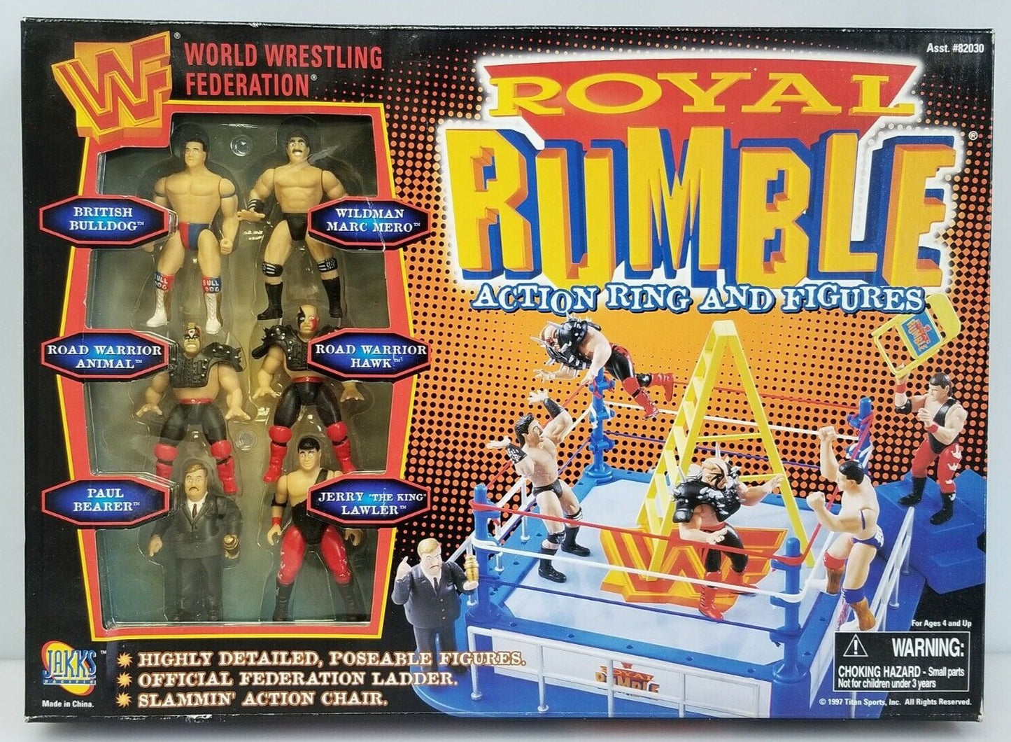 1997 WWF Jakks Pacific Mini Slammin' Action Royal Rumble Action Ring ...