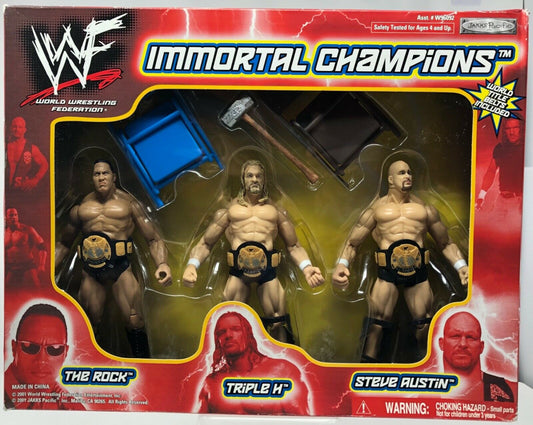WWF Jakks Pacific Titantron Live "Immortal Champions" Box Set: The Rock, Triple H & Stone Cold Steve Austin