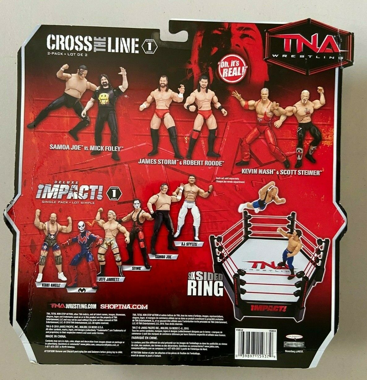 2010 TNA/Impact Wrestling Jakks Pacific Cross the Line Series 1 Samoa Joe & Mick Foley