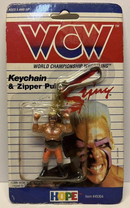 1991 WCW Hope Industries Inc. Sting Keychain & Zipper Pull