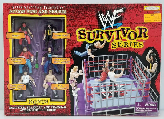 1998 WWF Jakks Pacific Mini Slammin' Action Survivor Series Action Ring & Figures