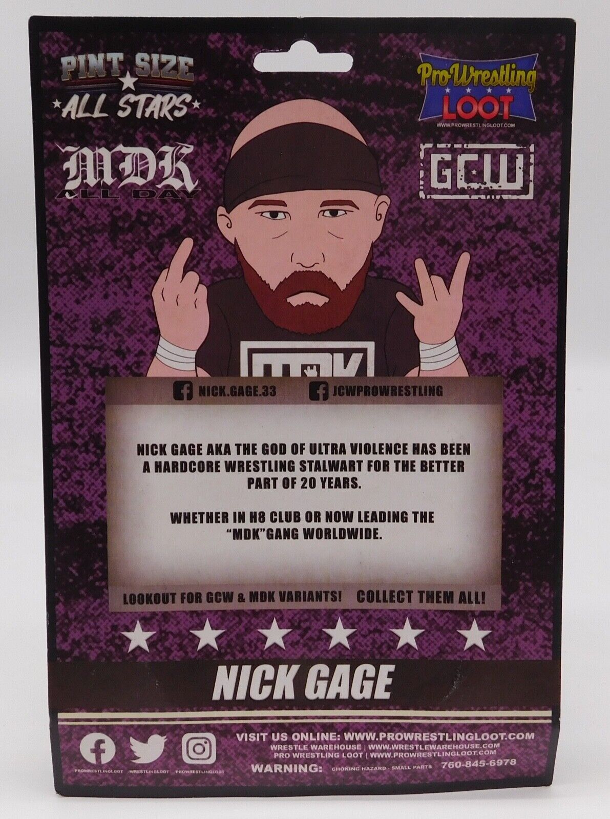2021 Pro Wrestling Loot Pint Size All Stars Nick Gage [With Red MDK Shirt, May]