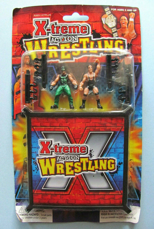 Extreme Fighting/X-Treme Action Wrestling Bootleg/Knockoff Mini Wrestlers & Wrestling Ring