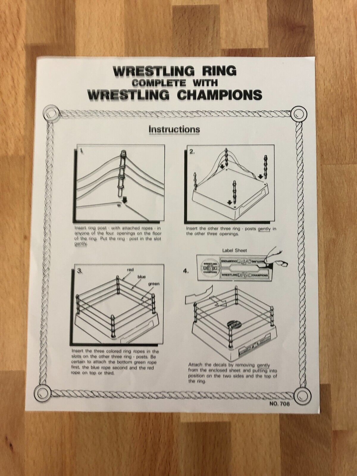Madison Ltd. Wrestling Champions Bootleg/Knockoff Wrestling Ring Complete With Wrestling Champions