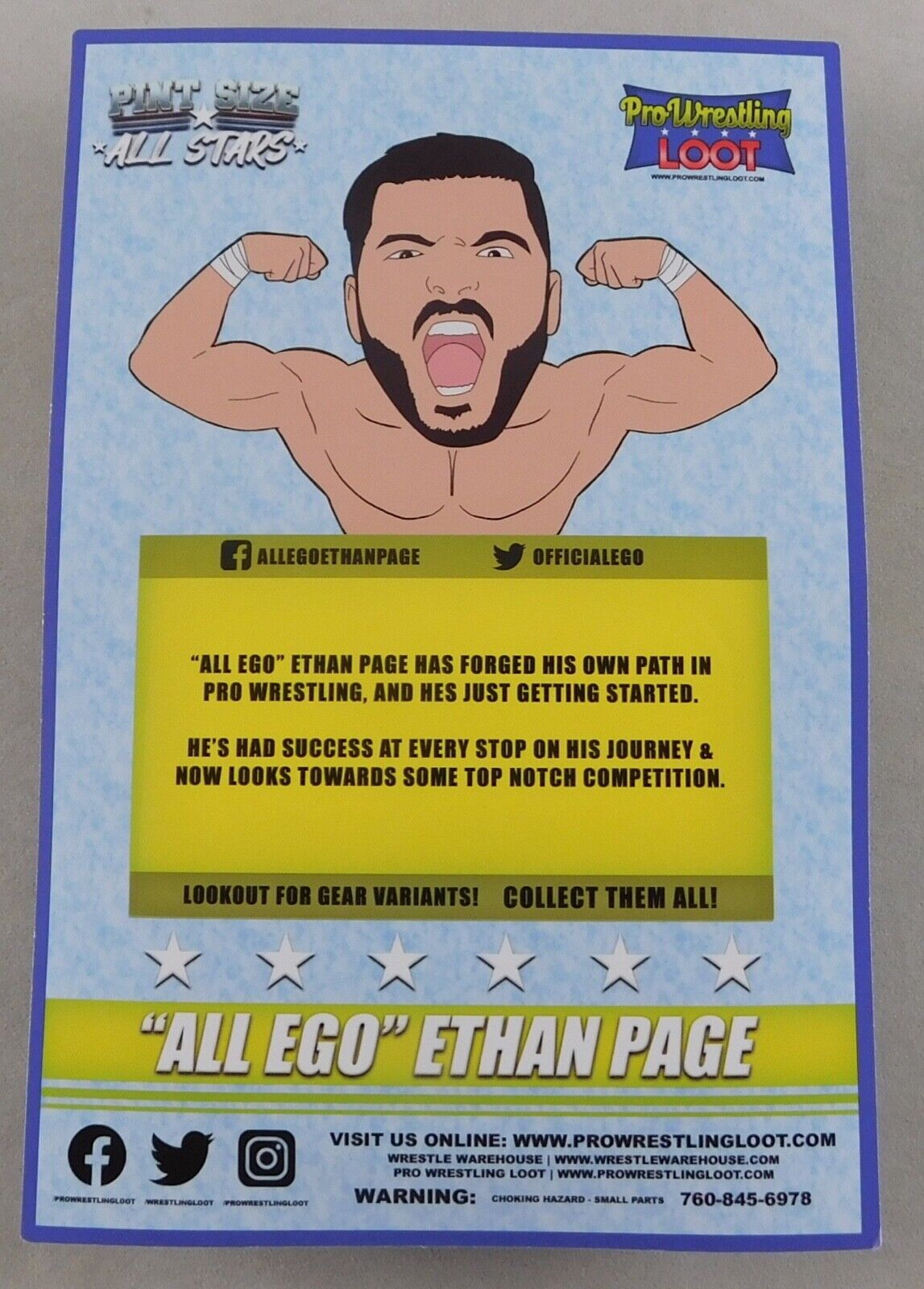 2021 Pro Wrestling Loot Pint Size All Stars Ethan Page [With Green, White & Red Trunks, August]