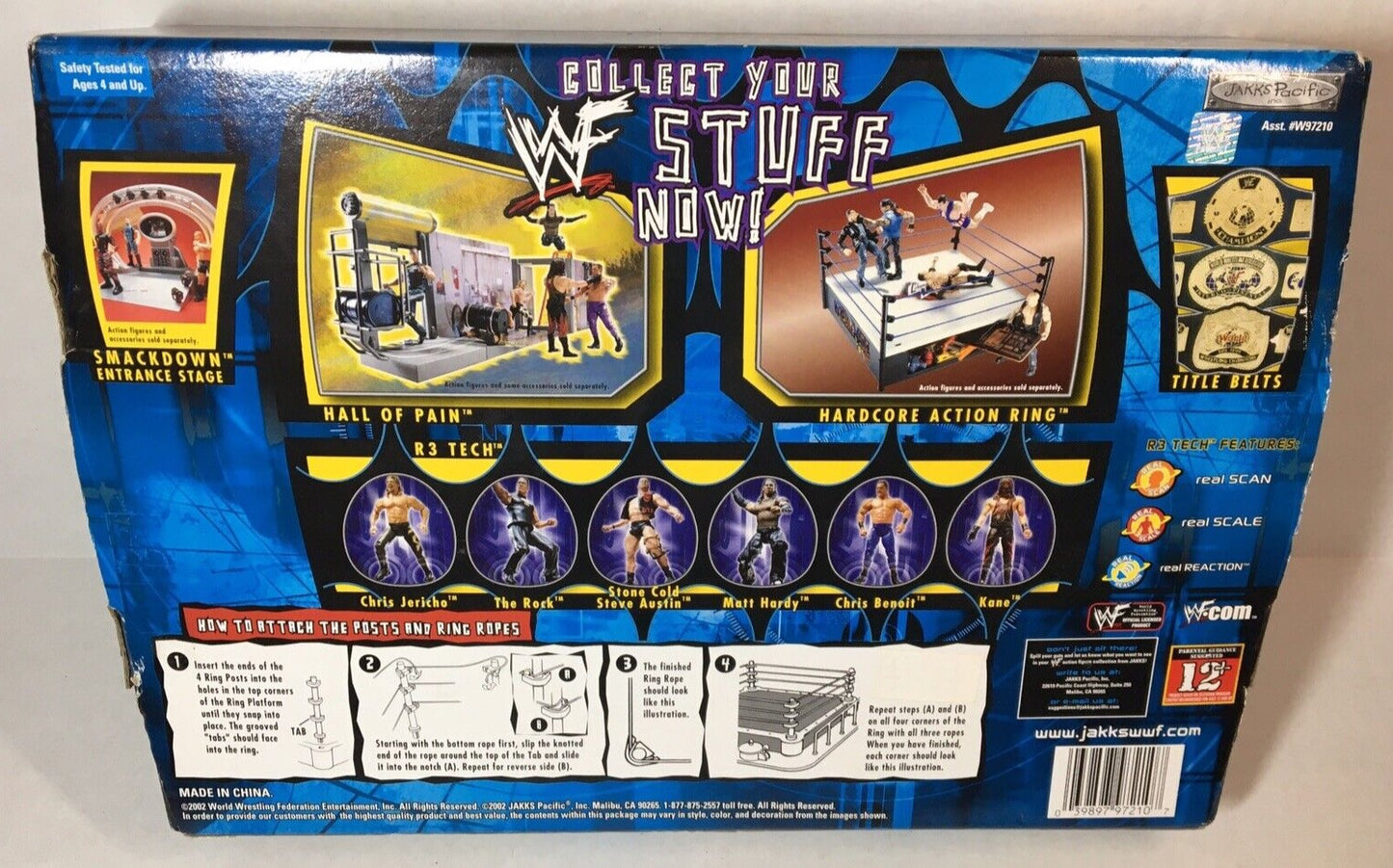 2002 WWF Jakks Pacific Slammers Action Ring [With Orange Mat]