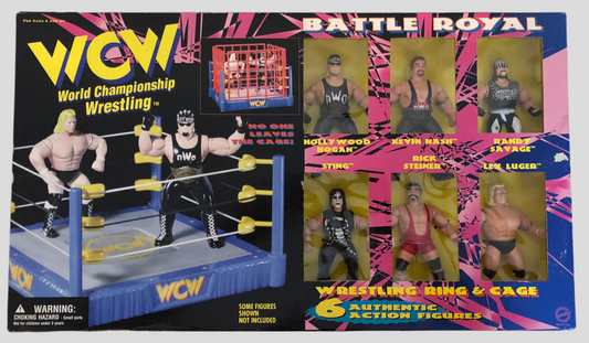1998 WCW OSFTM 4.5" Articulated Battle Royal Wrestling Ring & Cage