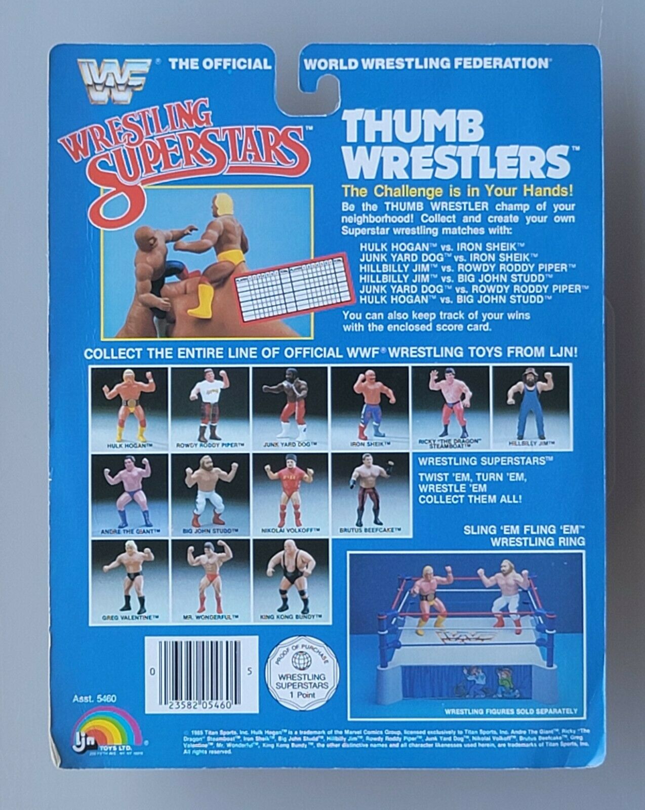 1985 WWF LJN Wrestling Superstars Thumb Wrestlers Hulk Hogan vs. Big John Studd