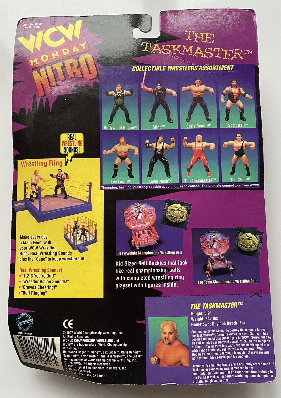1997 WCW OSFTM Vibrating The Taskmaster – Wrestling Figure Database