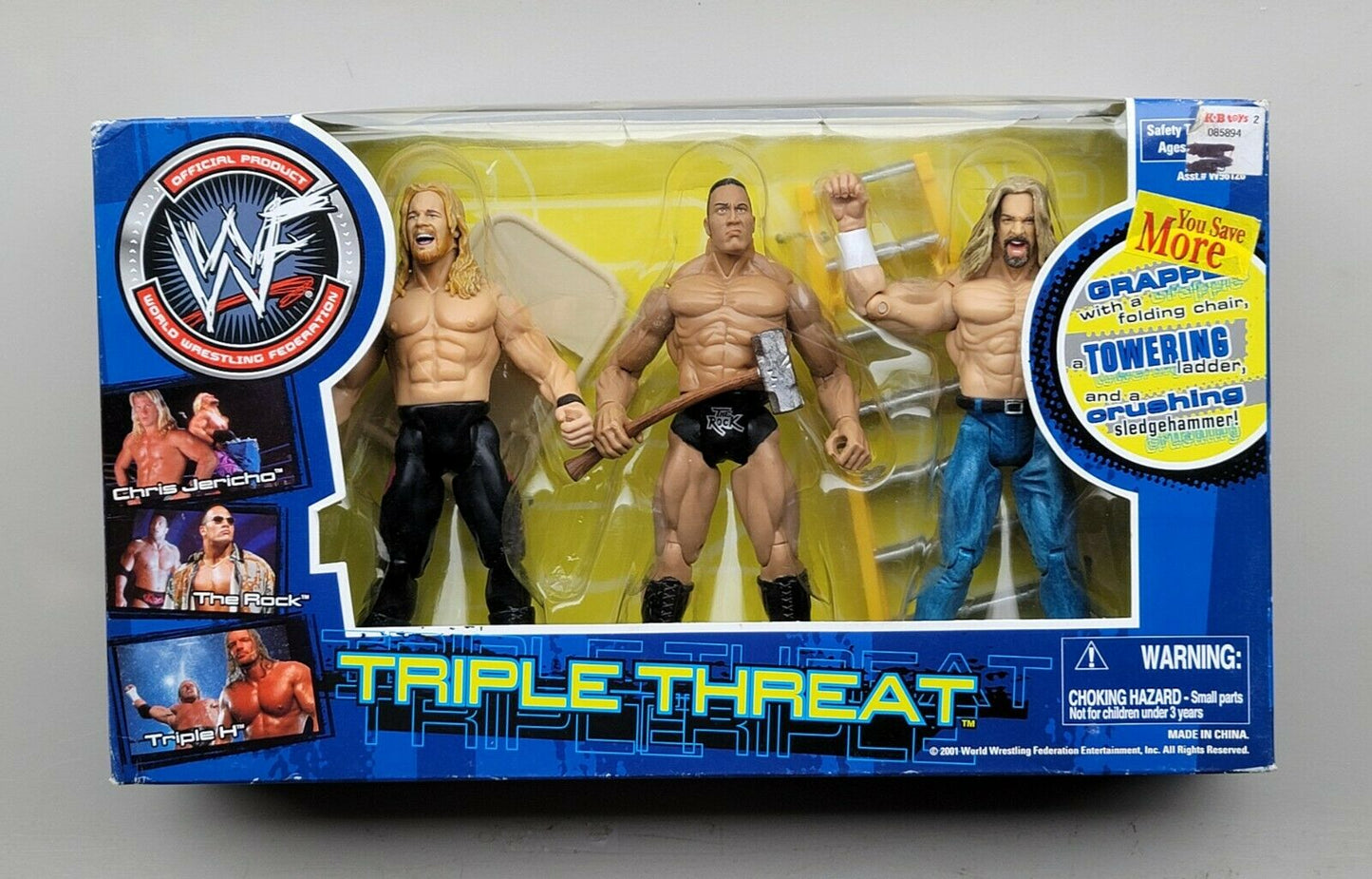 2001 WWF Jakks Pacific Titantron Live "Triple Threat" Box Set: Chris Jericho, The Rock & Triple H