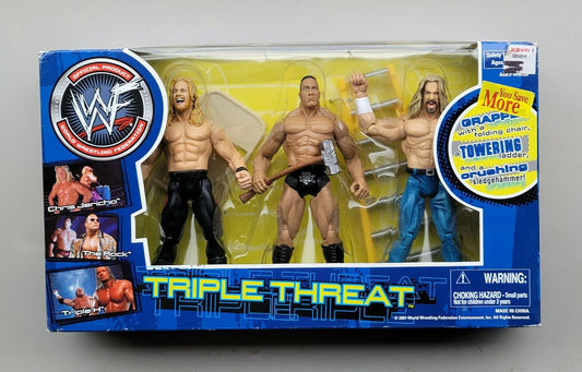 2001 WWF Jakks Pacific Titantron Live "Triple Threat" Box Set: Chris Jericho, The Rock & Triple H