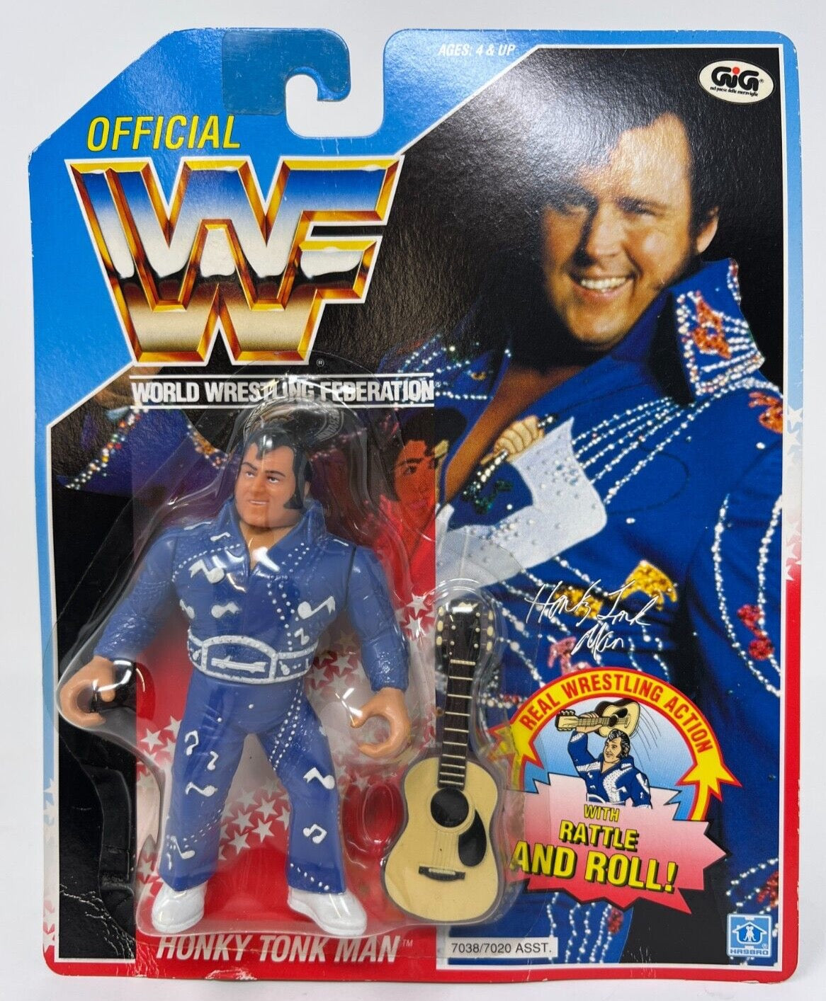 1991 WWF Hasbro Series 2 Honky Tonk Man with Rattle and Roll