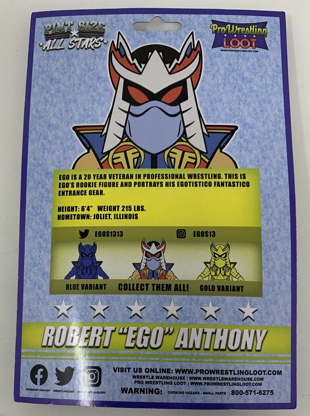 2020 Pro Wrestling Loot Pint Size All Stars Robert "Ego" Anthony [October, Blue Chase]