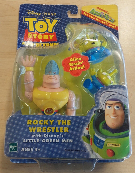 2002 Hasbro Toy Story & Beyond Rocky the Wrestler with Disney's Little Green Men