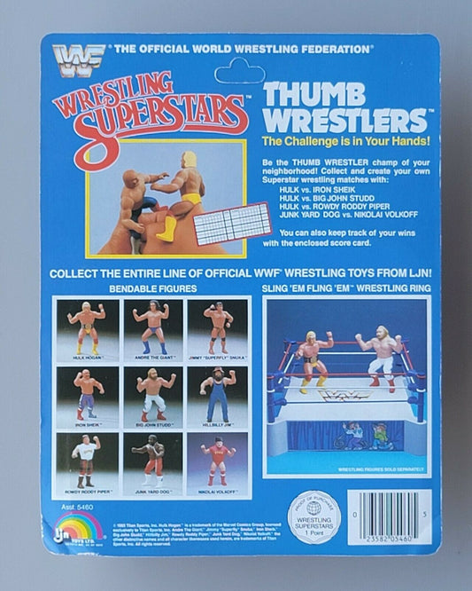 1985 WWF LJN Wrestling Superstars Thumb Wrestlers Hillbilly Jim vs. Big John Studd