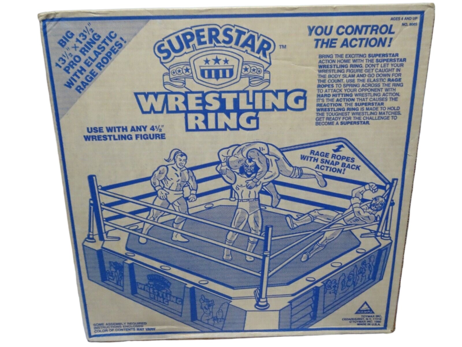 Toymax Films 1990 Toymax Bootleg/Knockoff Superstar Wrestling Ring – Wrestling ...