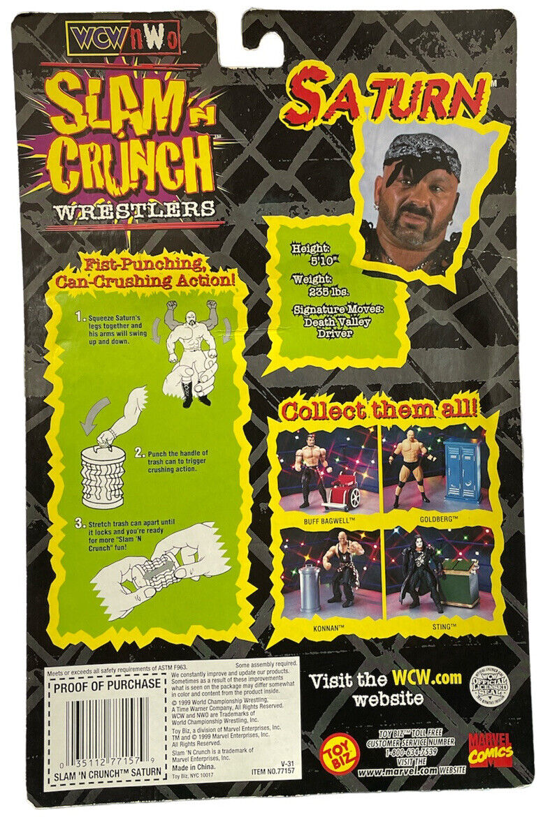 1992 年CMLL ルチャドーレス　ピエロス　フィギュア 1999 WCW Toy Biz Slam 'N' Crunch Saturn [With Detailed Trash Can