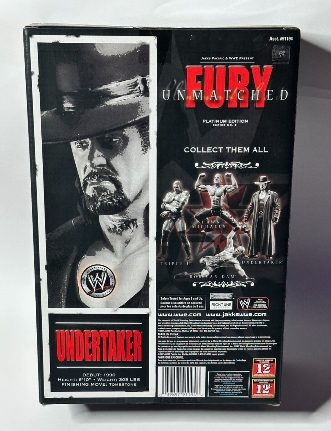 2007 WWE Jakks Pacific Unmatched Fury Series 2 Undertaker 