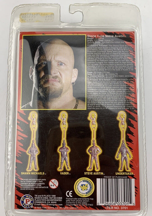 1998 WWF Placo Toys Steve Austin Die Cast Metal Key Chain