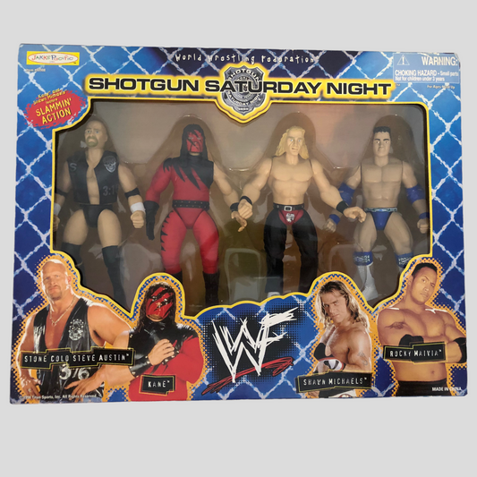 1998 WWF Jakks Pacific Shotgun Saturday Night Box Set: Stone Cold Steve Austin, Kane, Shawn Michaels & Rocky Maivia [Exclusive]