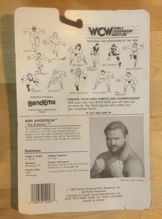 1990 WCW Just Toys Bend-Ems Arn Anderson [Roadkill Card]