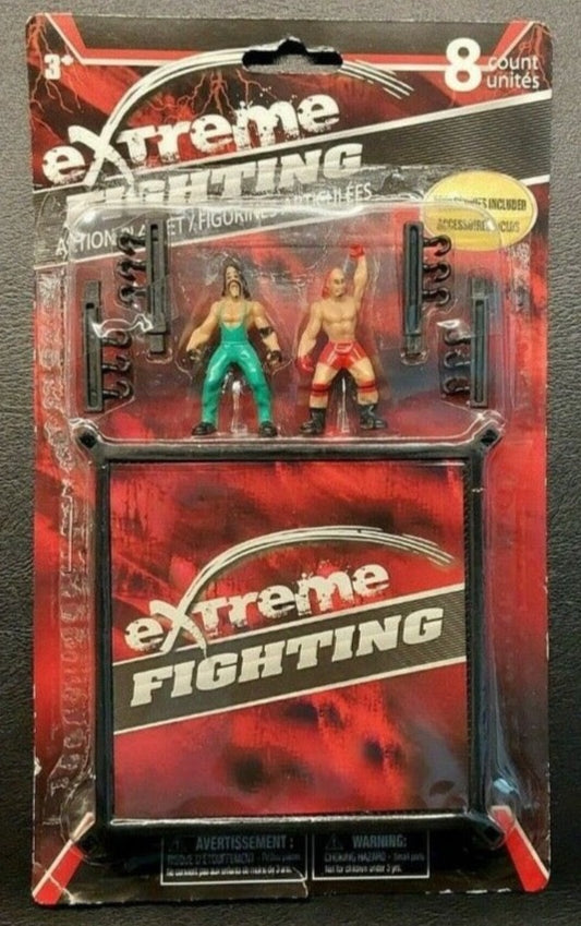 Extreme Fighting/X-Treme Action Wrestling Bootleg/Knockoff Mini Wrestlers & Wrestling Ring