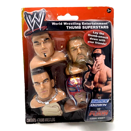 2008 WWE Tara Toys Thumb Superstars: Batista, Triple H, John Cena & Rey Mysterio